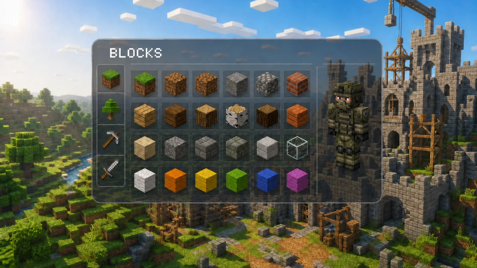 The block menu for building