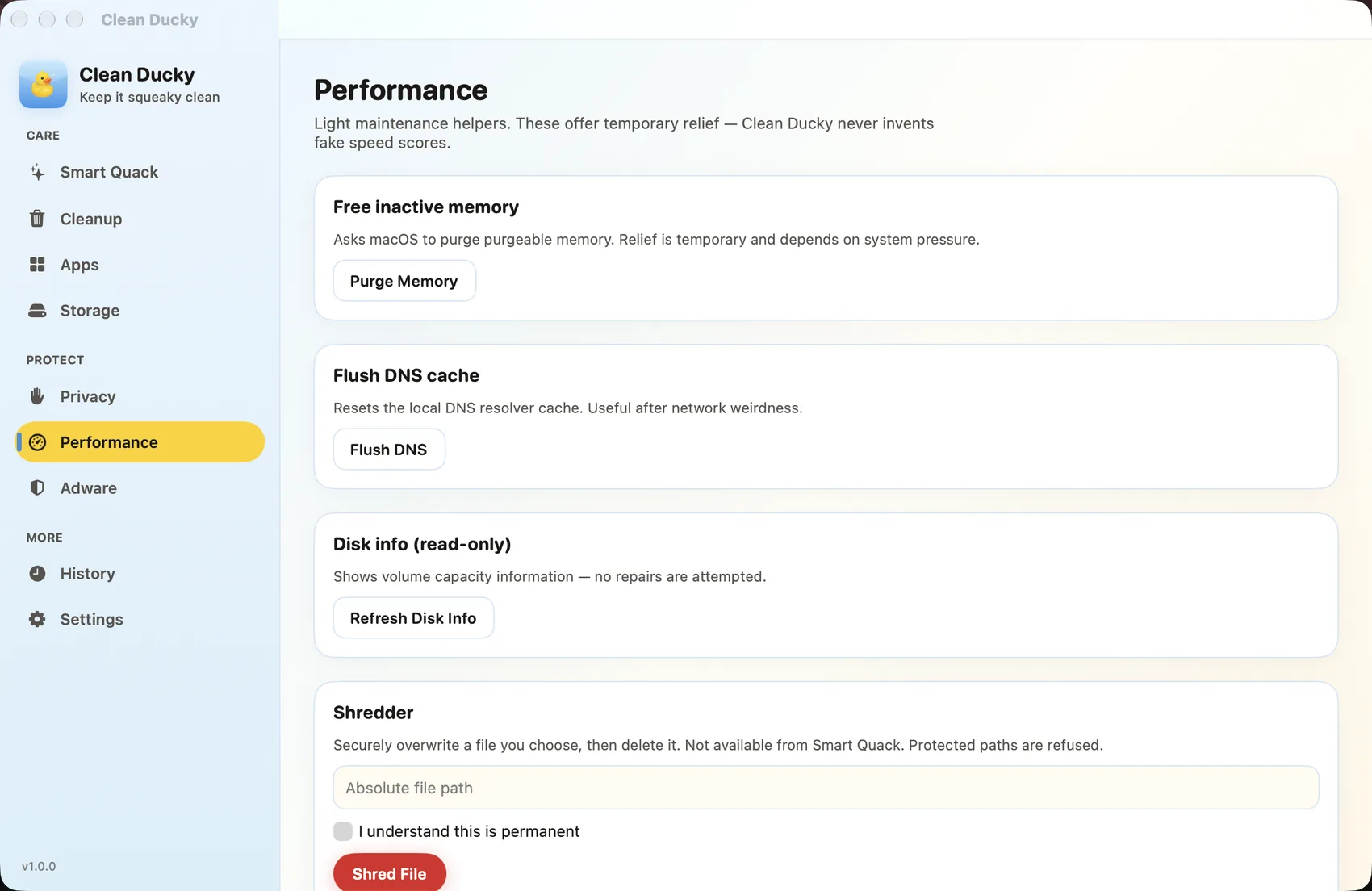 The Performance tools